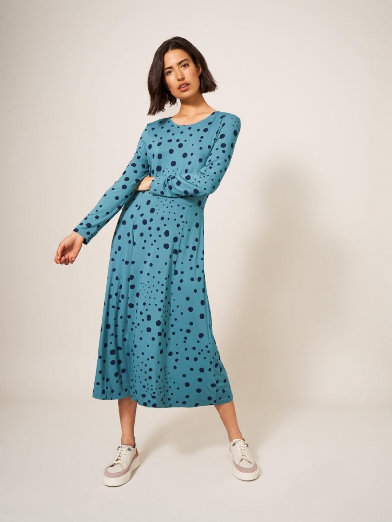 Teal Multi White Stuff Madeline Jersey Dress | 13796WLMN