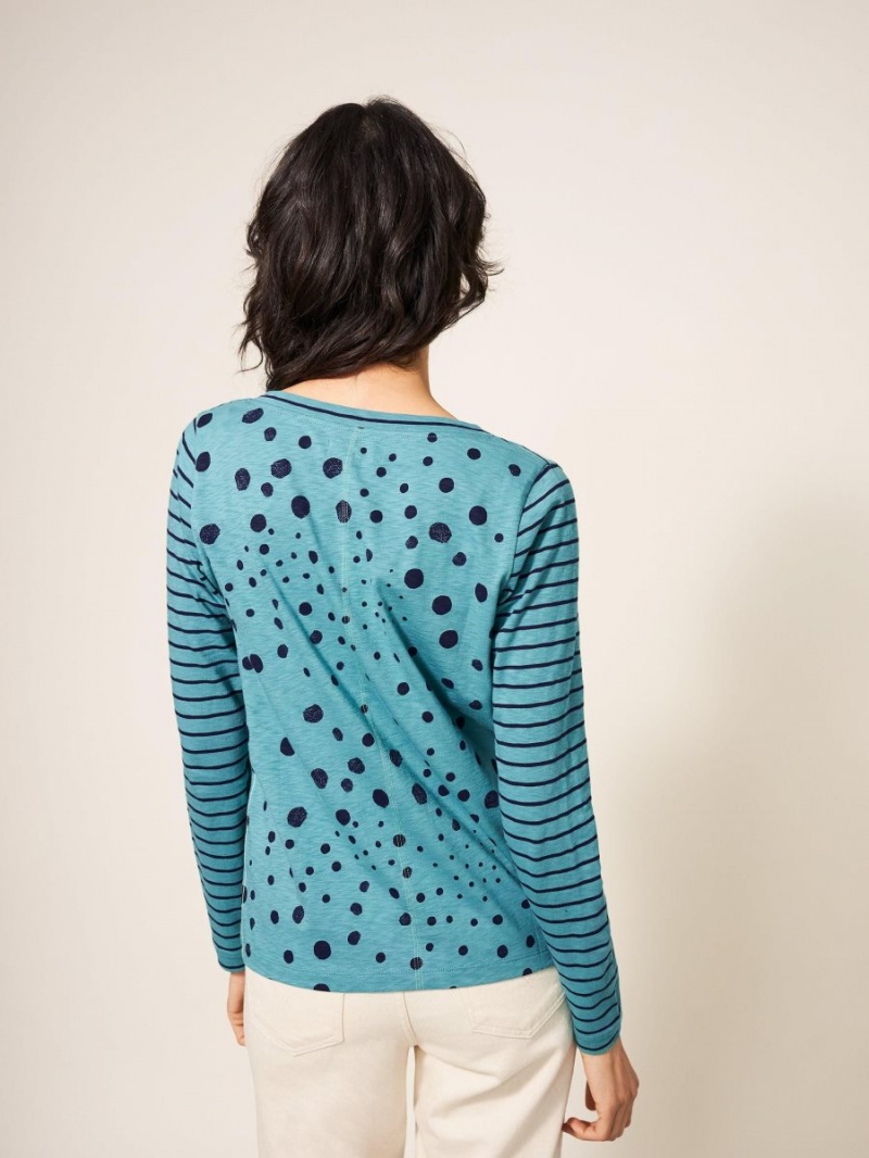 Teal Multi White Stuff Nelly Long Sleeve T-shirt | 64932JWND