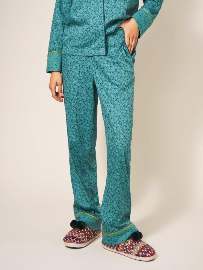 Teal Multi White Stuff Nina Organic Pj Bottom | 82439BHPO