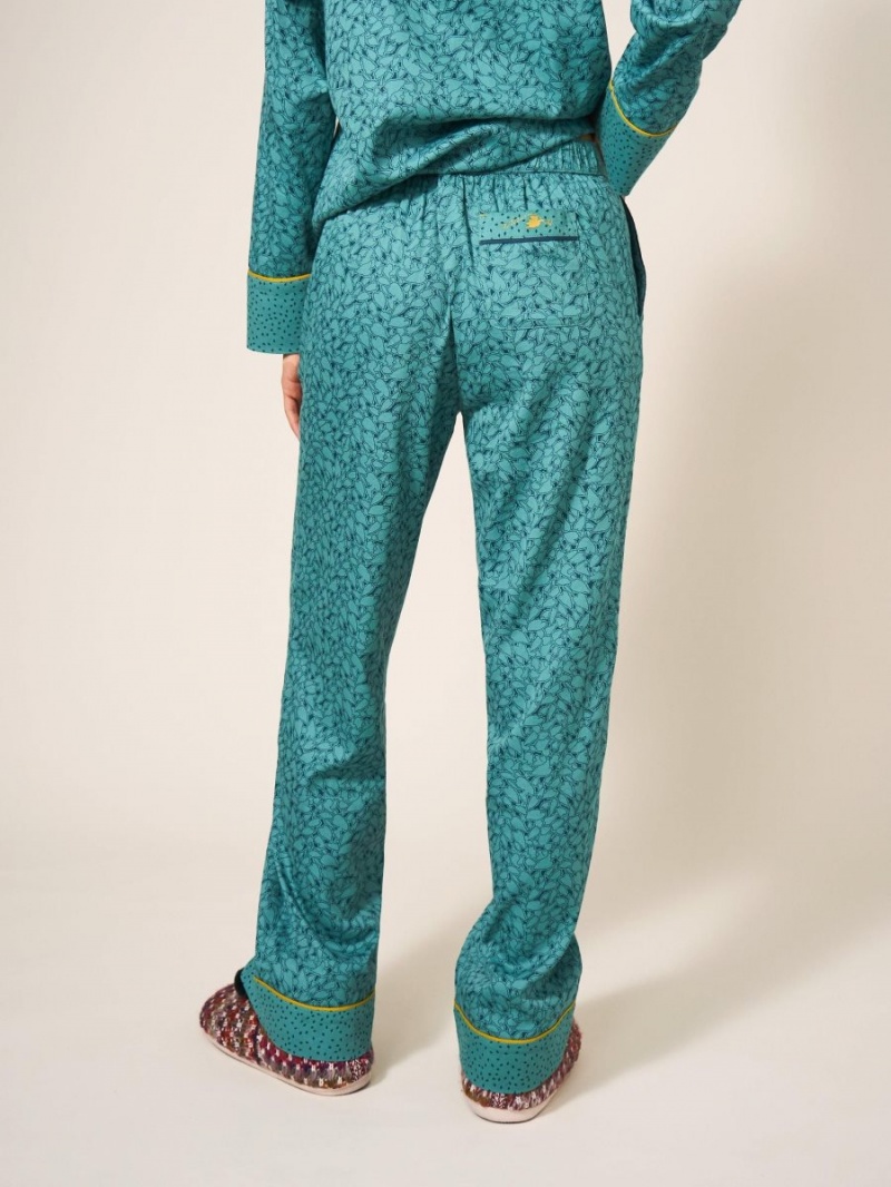 Teal Multi White Stuff Nina Organic Pj Bottom | 82439BHPO