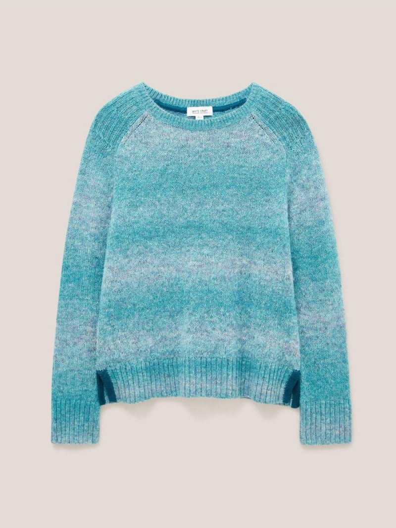 Teal Multi White Stuff Space Dye Wool Jumper | 61234ICOA