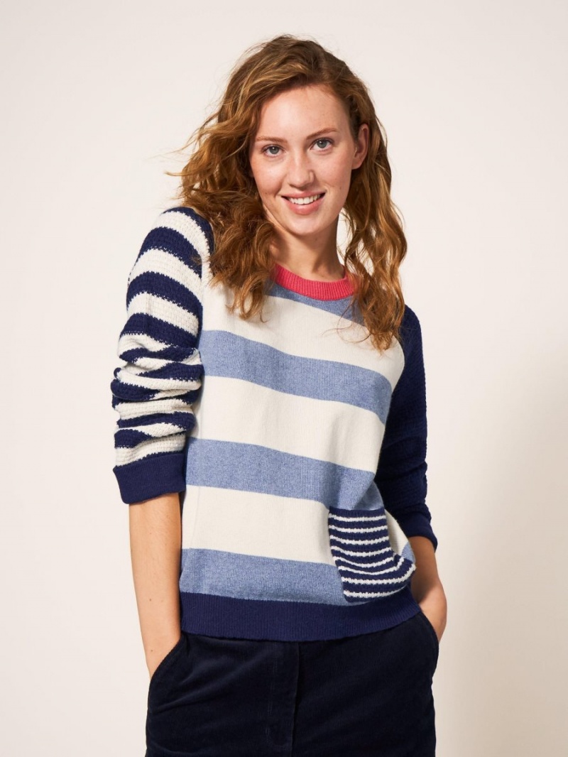 Teal Multi White Stuff Tyne Stripe Jumper | 64397LYRF