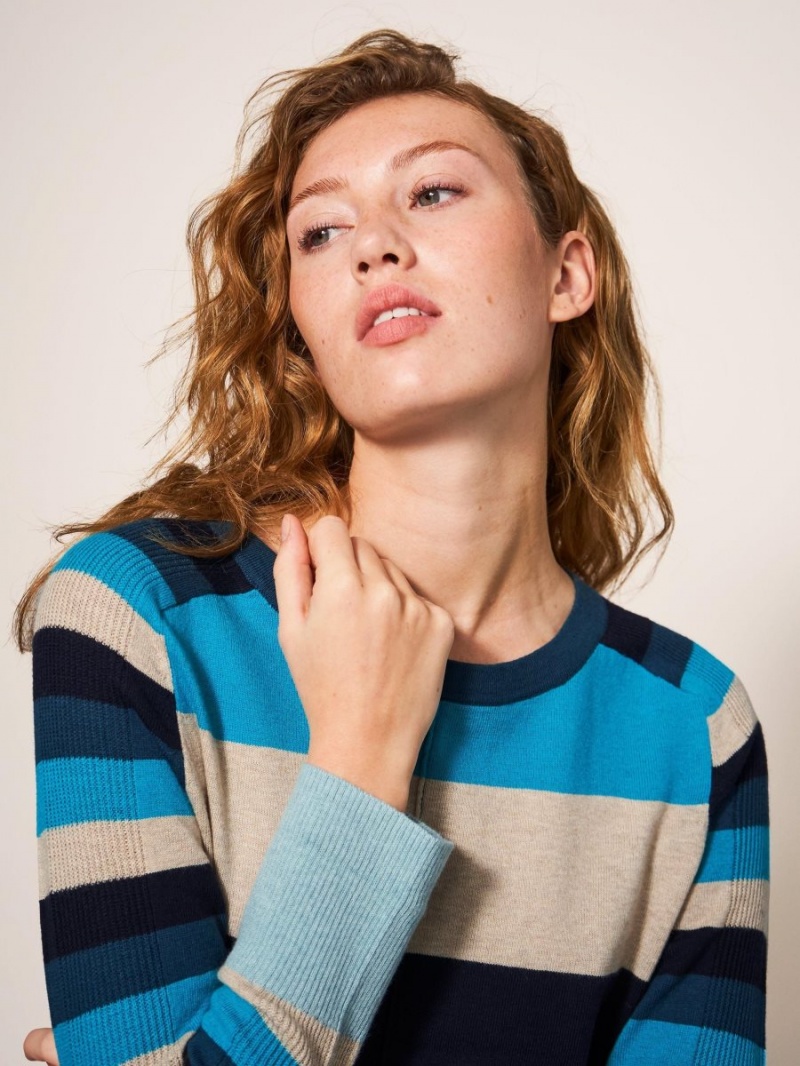 Teal Multi White Stuff Urban Colourblock Jumper | 05283QDKT