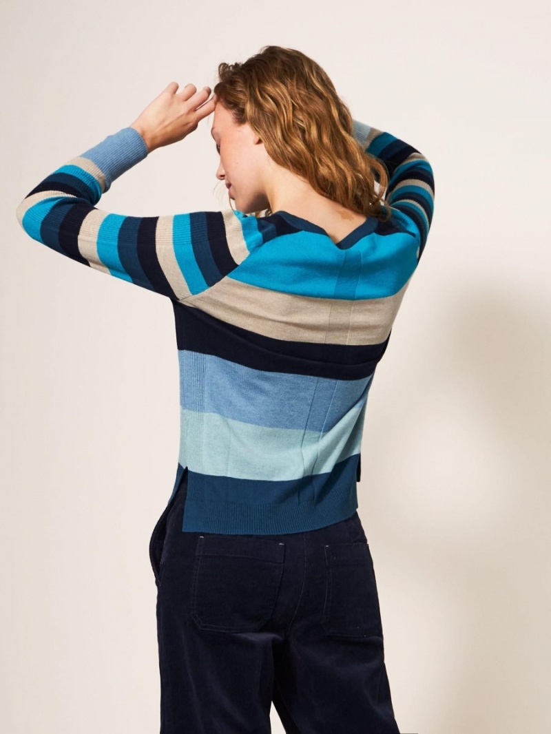 Teal Multi White Stuff Urban Colourblock Jumper | 05283QDKT