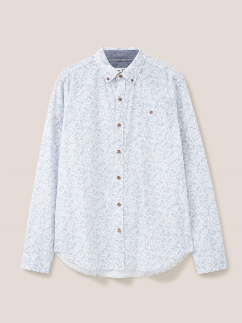 White Multi White Stuff Hare Print Shirt | 34726JHEU